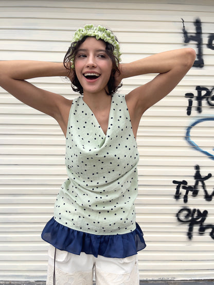 Pistachio Polka Dots Top