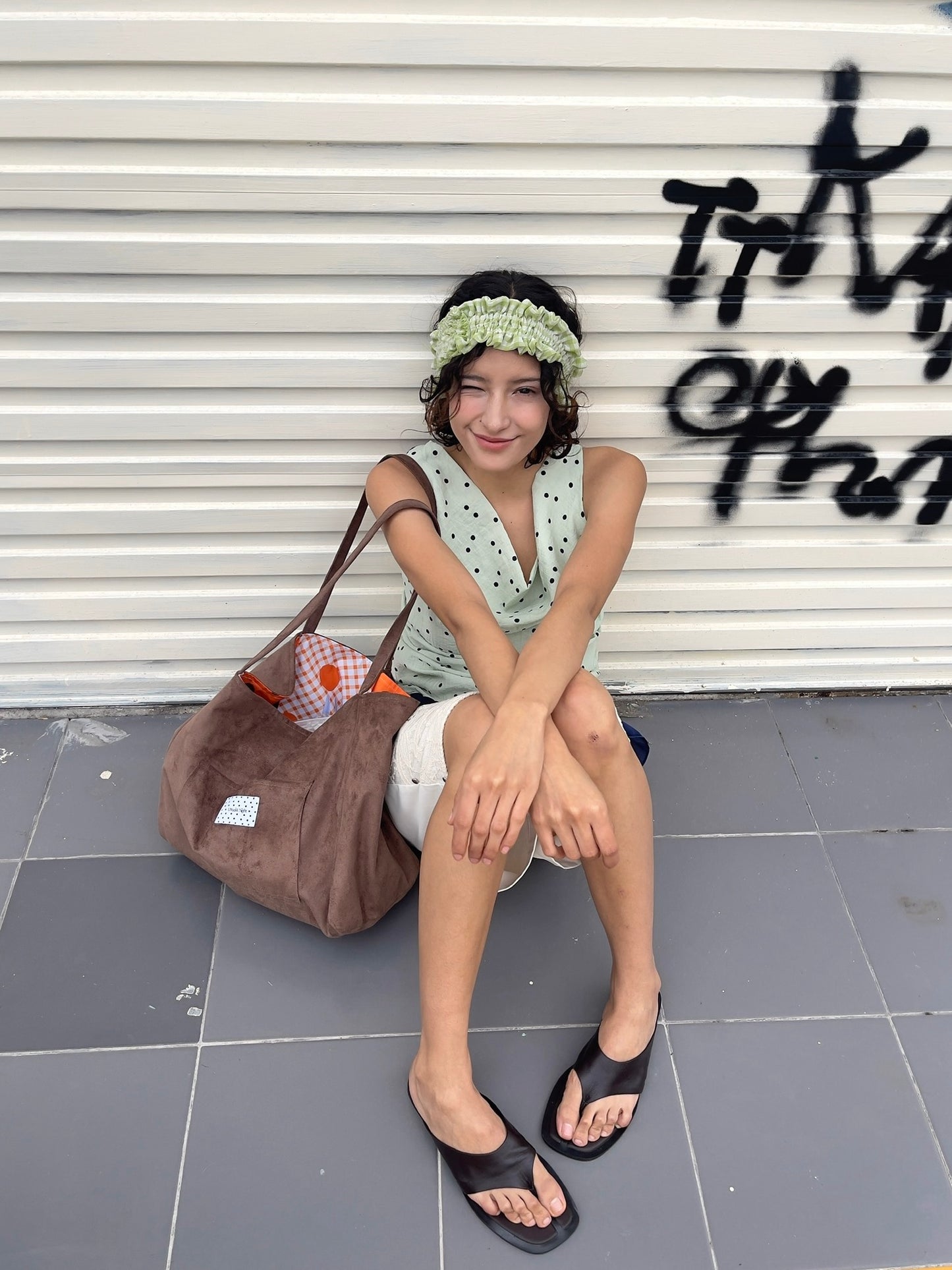 Pumpkin Canelé Suede Tote Bag