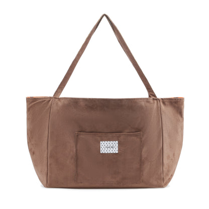 Pumpkin Canelé Suede Tote Bag