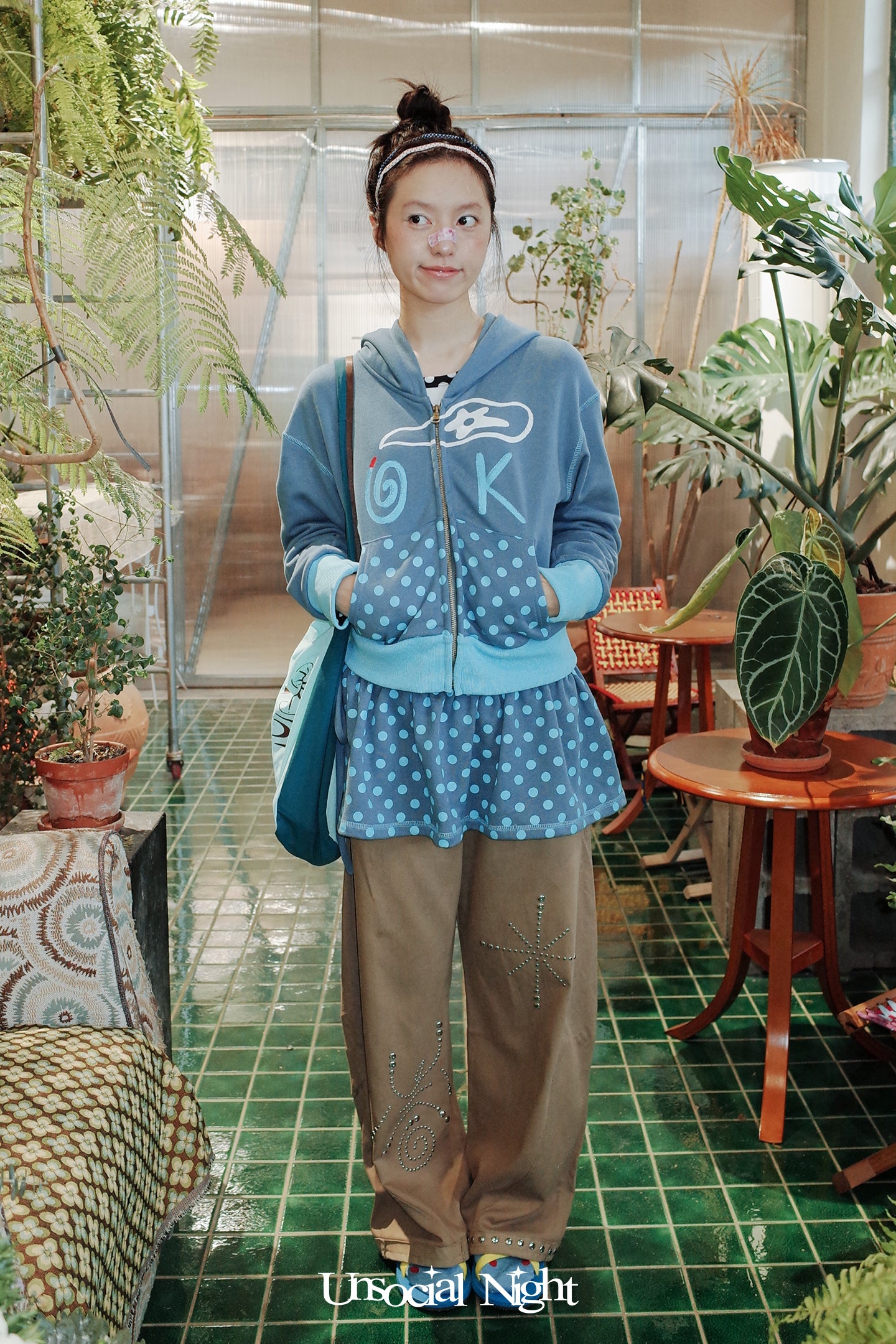 Windy "OK " Hoodie Jacket & Apron Skirt Set