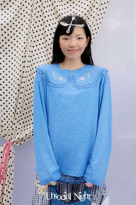 Fluttering on a Cloud Ruffles Tee Top